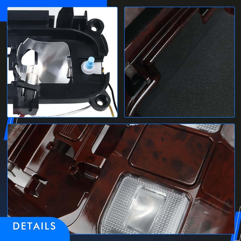 RHAOCZIYAUTO Front LED Overhead Console Assembly Fit for Dodge Ram 1500 2500 3500 1998-2002 Cab Interior Ceiling Dome Reading Light Map lights Lamp Replaces # SN96TL2AA SN94TL2AA L0021202 5013609AA (Peach wood) - Image 5